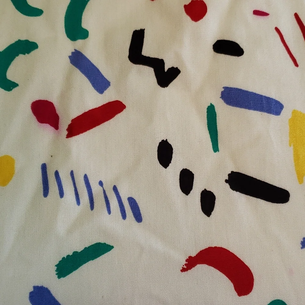 VINTAGE SUNDRESS Geary Roark Kamisoto. Size 10. White with multicolored pattern. - Picture 10 of 13